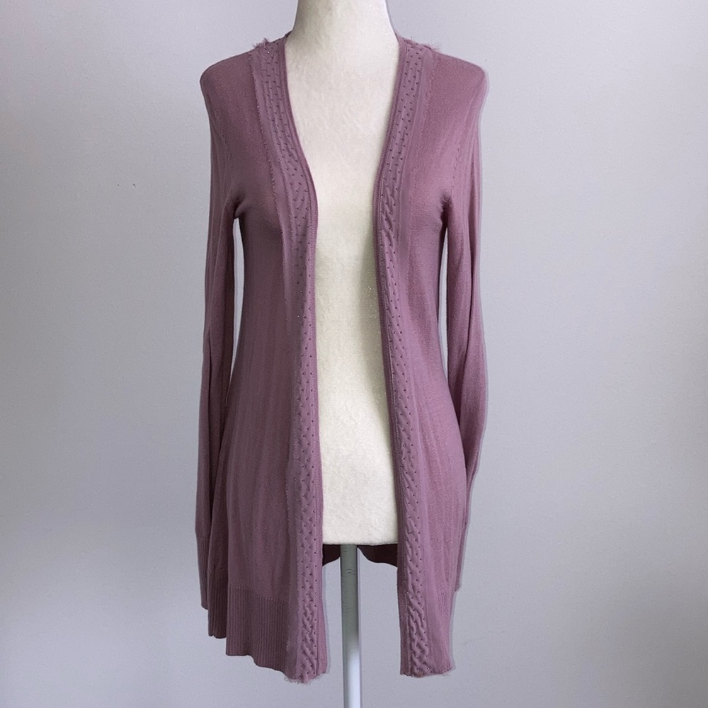 Lauren Conrad Long Sleeve Cardigan W/ Beaded Trim
